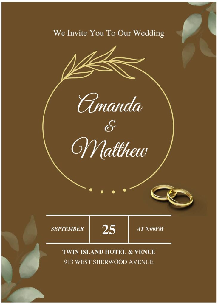 (Free Editable PDF) Refined Greenery Wedding Invitation Templates A