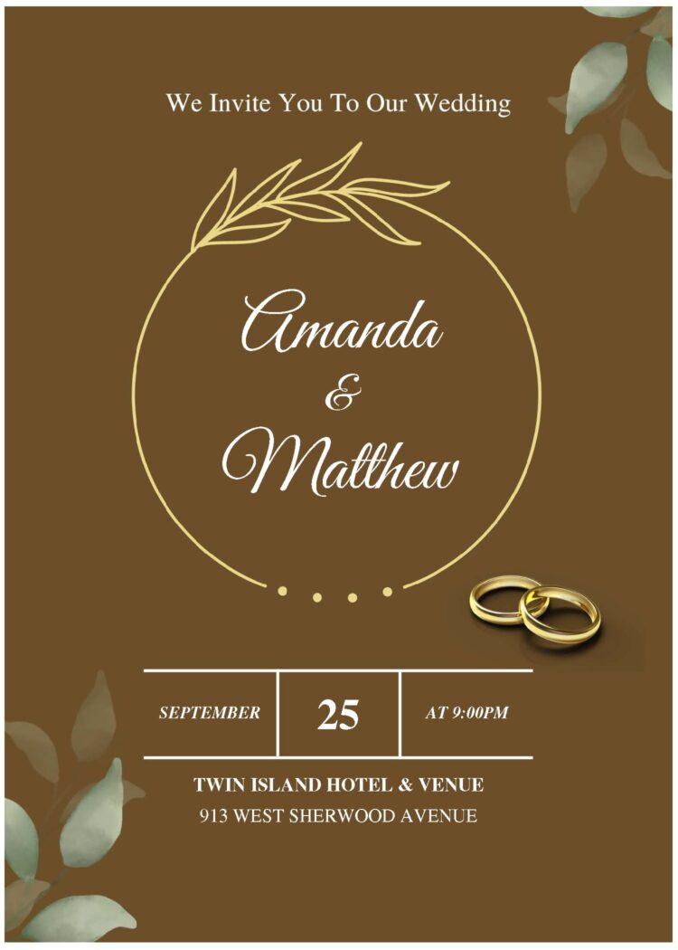 (Free Editable PDF) Refined Greenery Wedding Invitation Templates ...