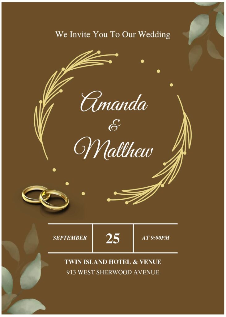 (Free Editable PDF) Refined Greenery Wedding Invitation Templates C