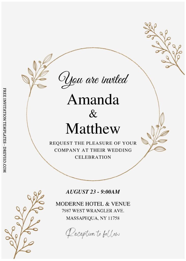 Invitation Template of (Free Editable PDF) Minimalist Wedding Invitation Templates 3