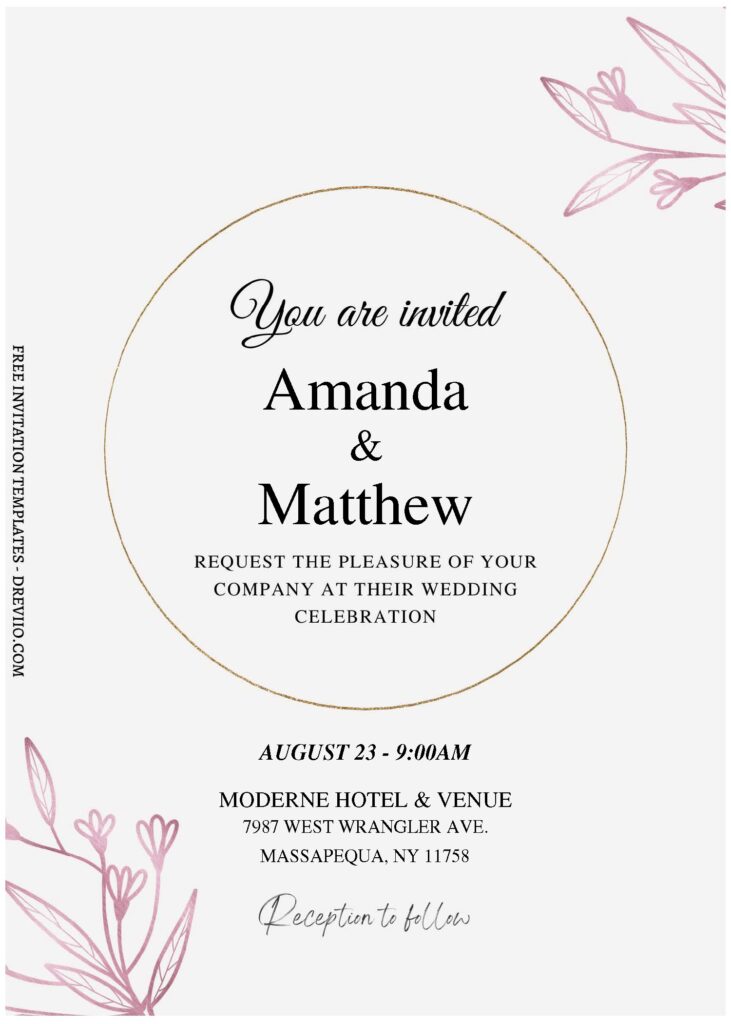 Invitation Template of (Free Editable PDF) Minimalist Wedding Invitation Templates 2