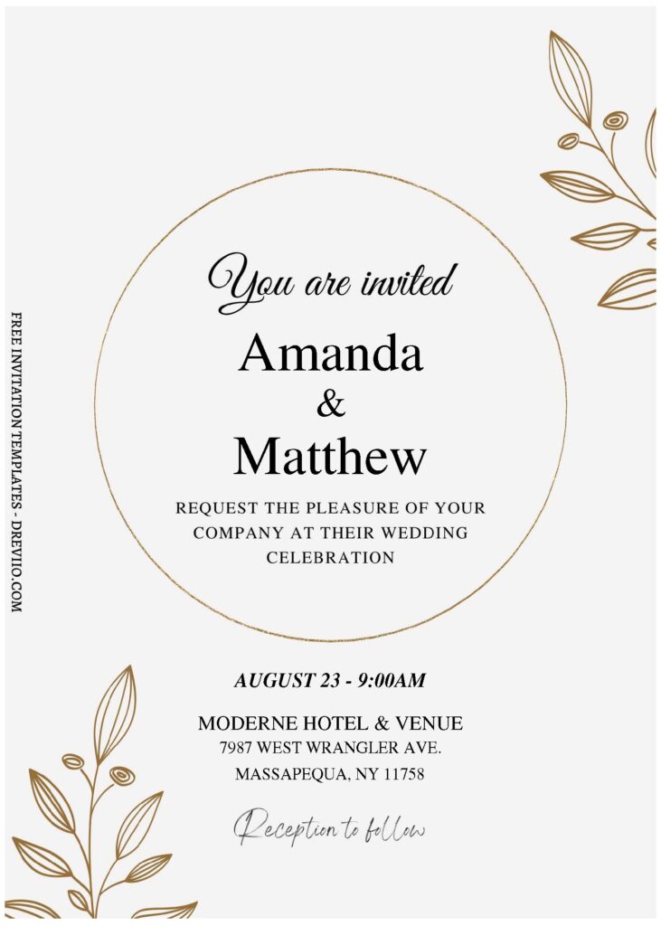 Invitation Template of (Free Editable PDF) Minimalist Wedding Invitation Templates 1