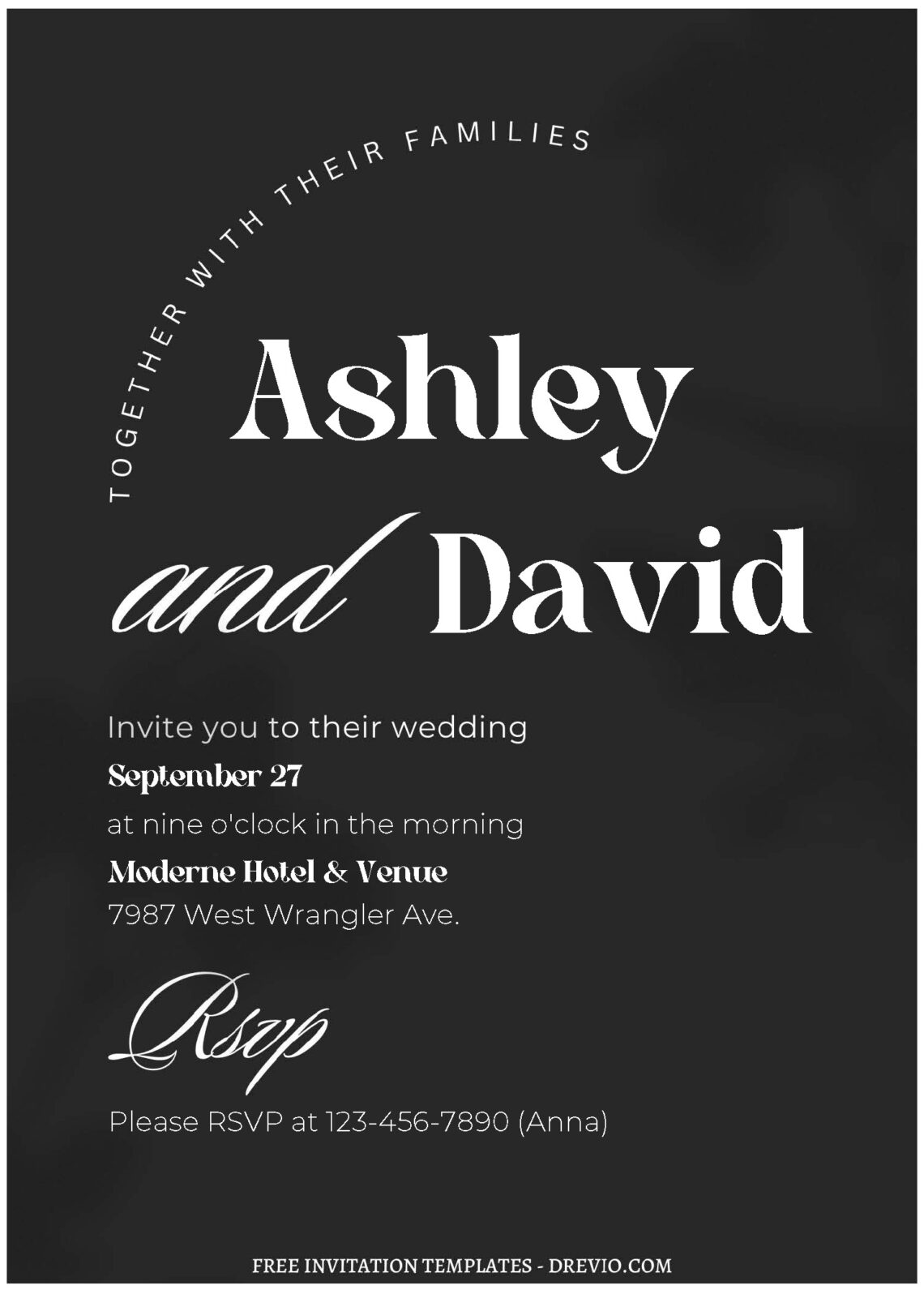 (Free Editable PDF) Fabulous Typography Wedding Invitation Templates ...