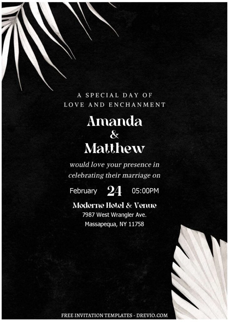 Invitation Template of (Free Editable PDF) Exquisite Romantic Winter Wedding Invitation Templates 1