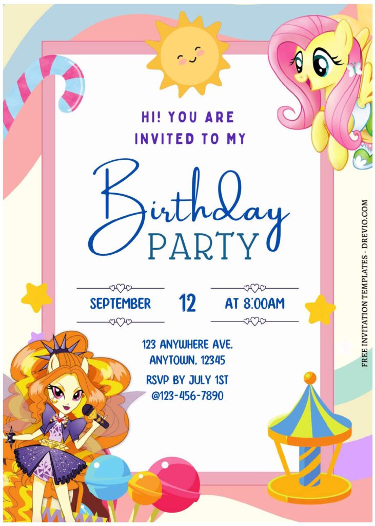 Invitation Template of (Free Editable PDF) Delightful My Little Pony Candyland Birthday Invitation Templates 1