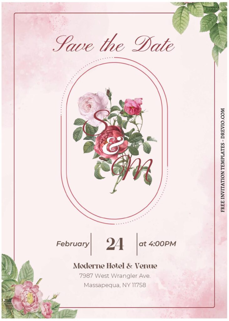 (Free Editable PDF) Pretty Blooms And Greenery Wedding Invitation Templates A