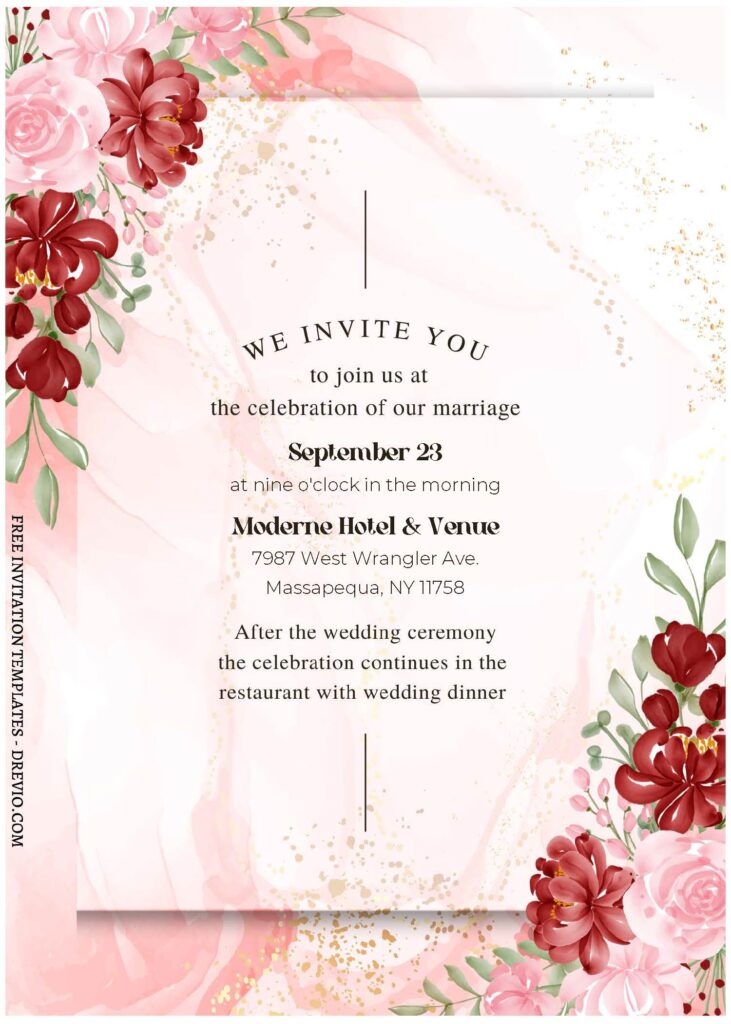 (Free Editable PDF) Whimsical Chinoiserie Wedding Invitation Templates A