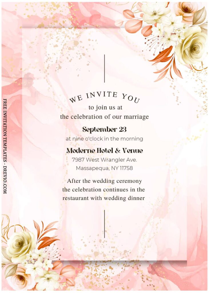 (Free Editable PDF) Whimsical Chinoiserie Wedding Invitation Templates C