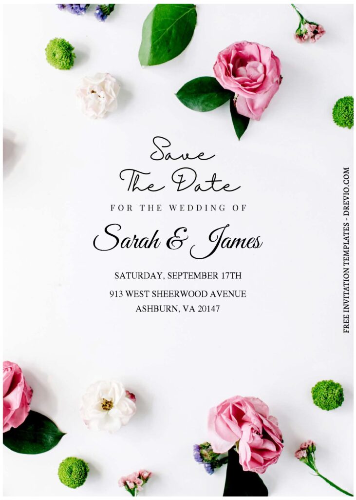 (Free Editable PDF) Romantic Garden Of Roses Wedding Invitation Templates C