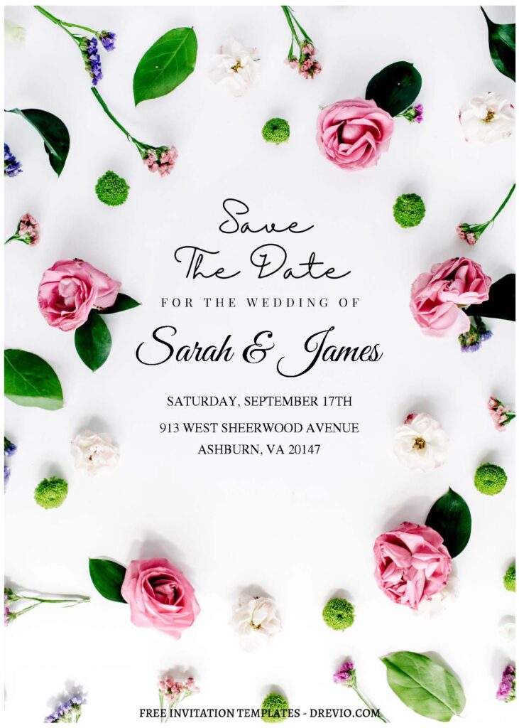 Invitation Template of (Free Editable PDF) Romantic Garden Of Roses Wedding Invitation Templates 1