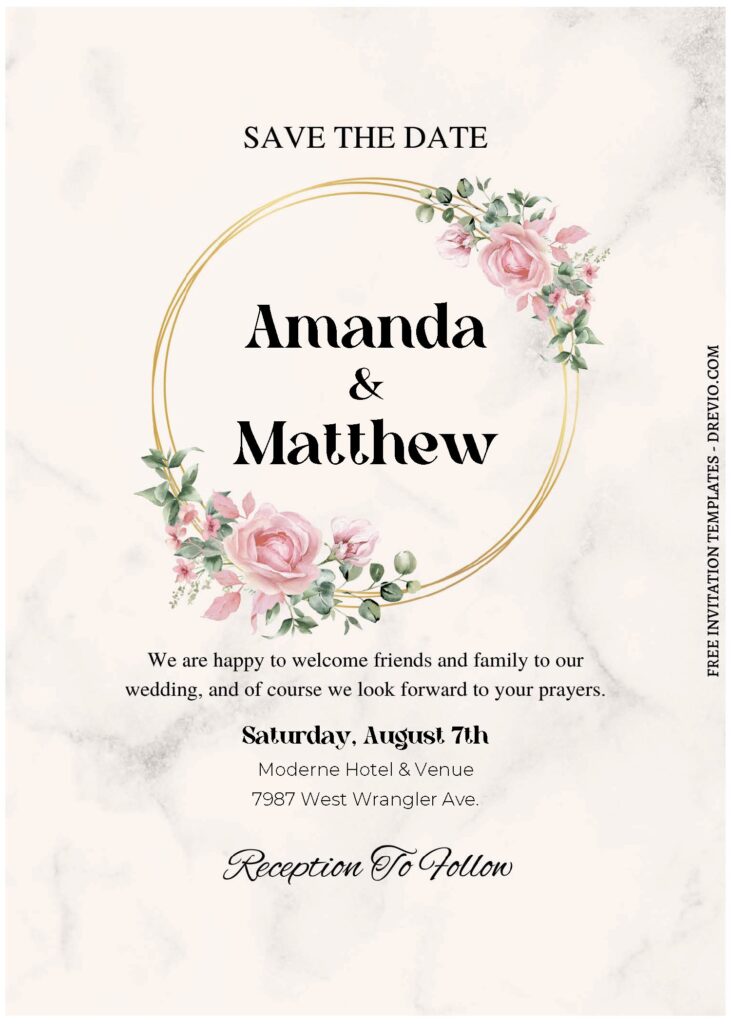 (Free Editable PDF) Awe-inspiring Rose Wedding Invitation Templates B