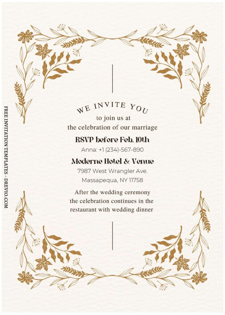 (Free Editable PDF) Quirky Wedding Invitation Templates with modern typefaces