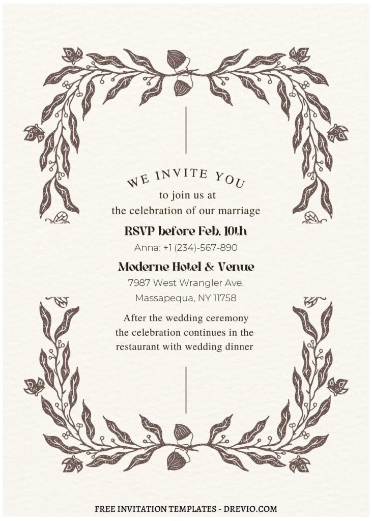 (Free Editable PDF) Quirky Wedding Invitation Templates B