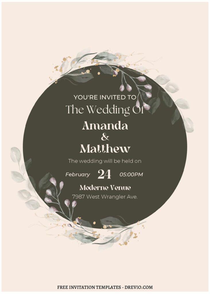 (Free Editable PDF) Garden Of Love Wedding Invitation Templates C