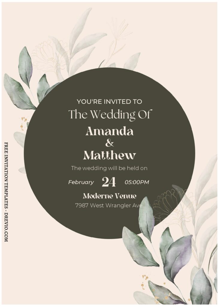 (Free Editable PDF) Garden Of Love Wedding Invitation Templates A