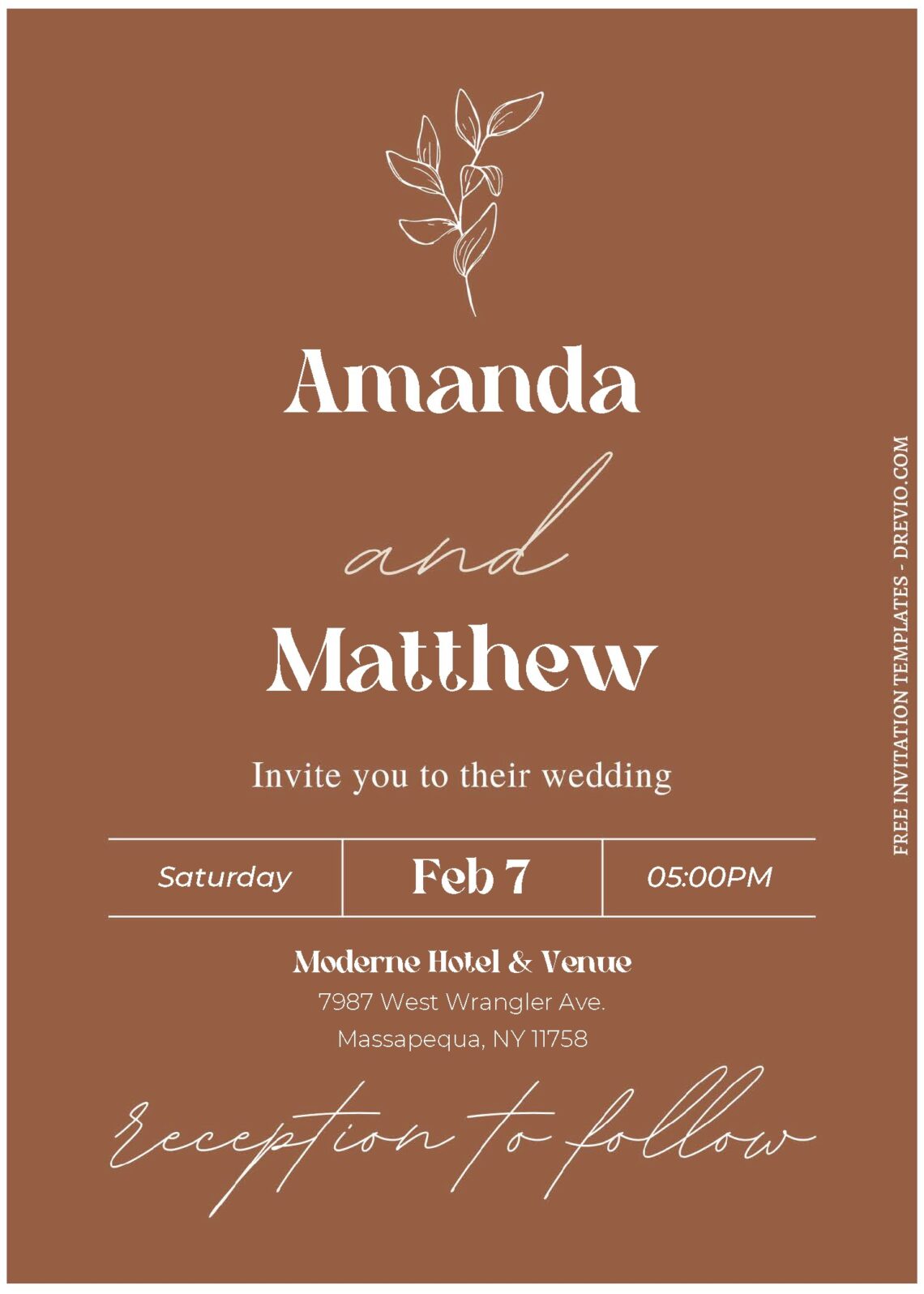 (Free Editable PDF) Minimalist Hand Lettered Wedding Invitation ...