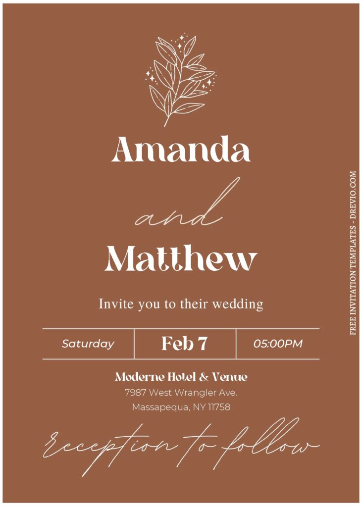 (Free Editable PDF) Minimalist Hand Lettered Wedding Invitation Templates B