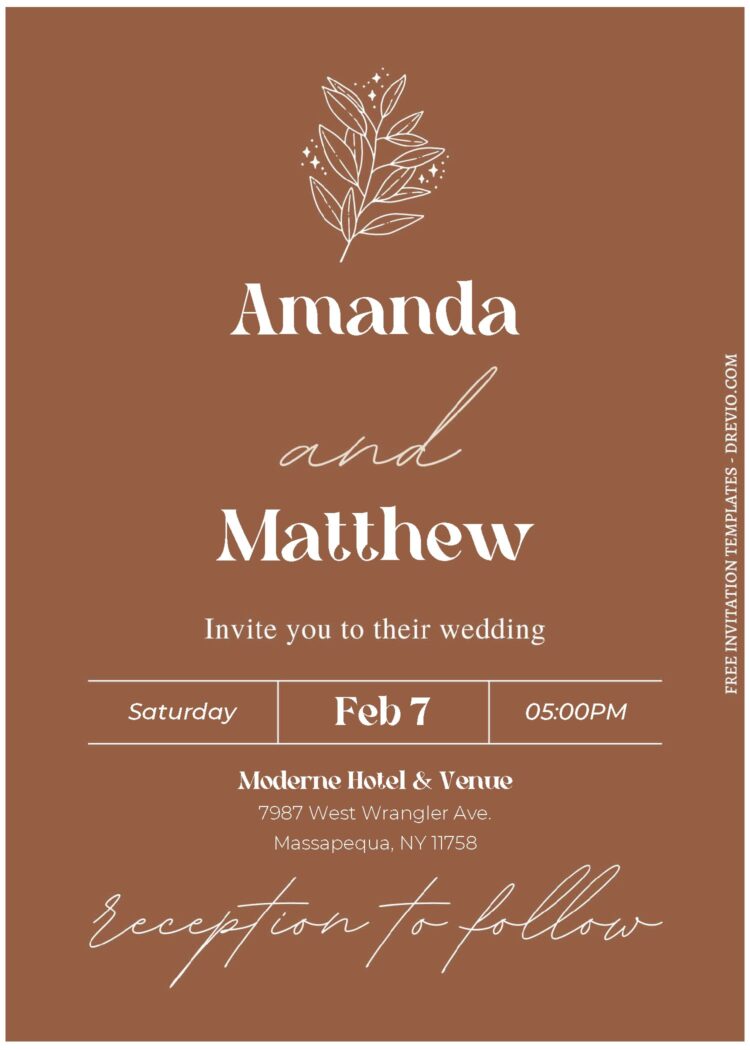 (Free Editable PDF) Minimalist Hand Lettered Wedding Invitation ...