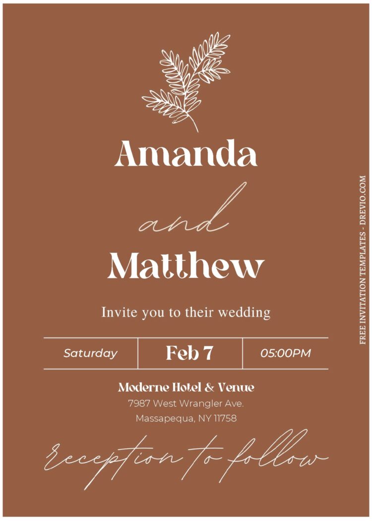 (Free Editable PDF) Minimalist Hand Lettered Wedding Invitation ...