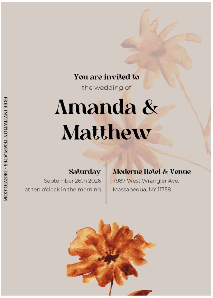 (Free Editable PDF) Timeless Vows Wedding Invitation Templates A