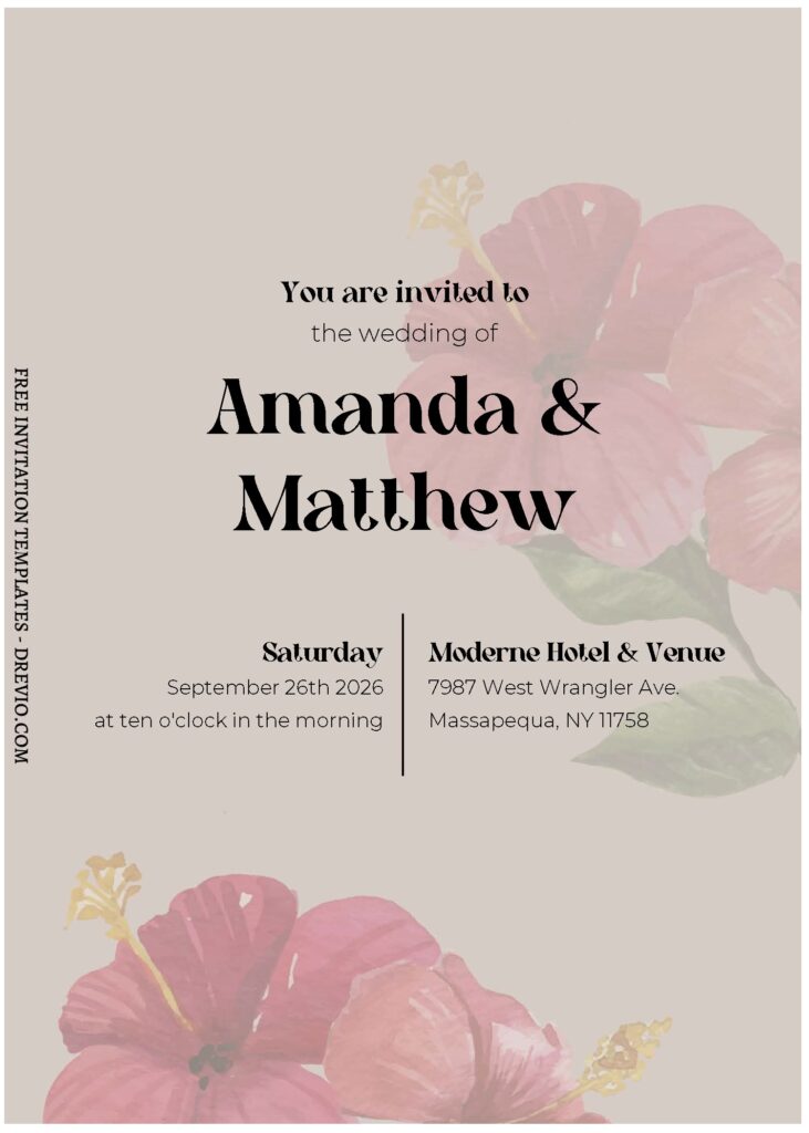 (Free Editable PDF) Timeless Vows Wedding Invitation Templates C