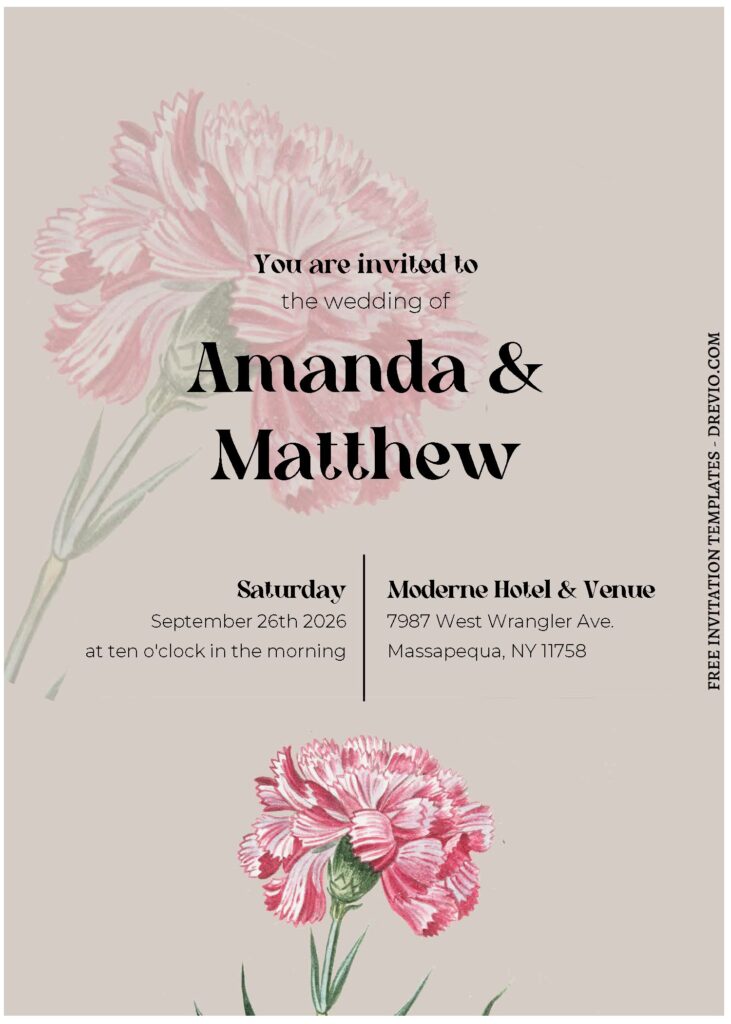 Invitation Template of (Free Editable PDF) Timeless Vows Wedding Invitation Templates 1