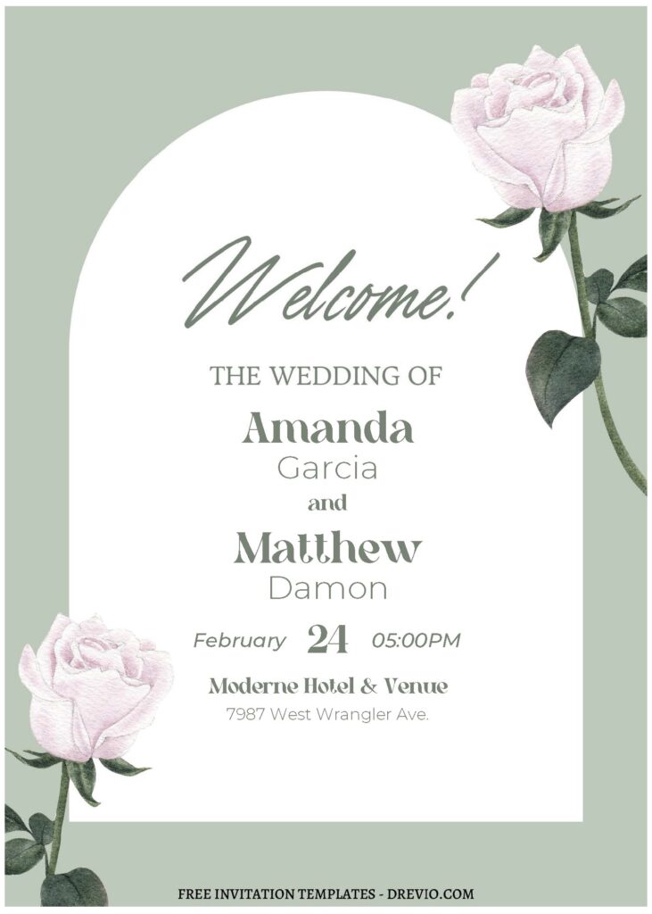 (Free Editable PDF) Modern Minimal Tulip Wedding Invitation Templates C