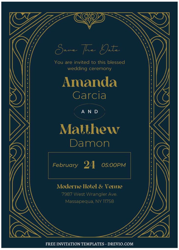 Invitation Template of (Free Editable PDF) Luxury Vintage Ornament Wedding Invitation Templates 1