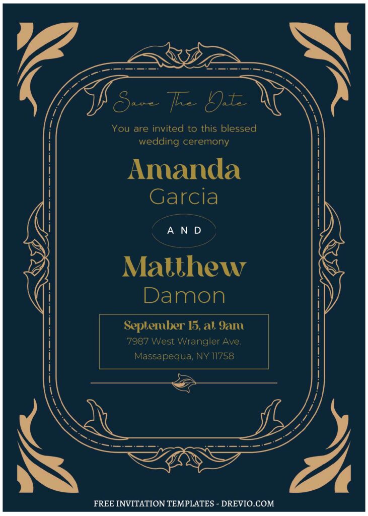 Invitation Template of (Free Editable PDF) Luxury Vintage Ornament Wedding Invitation Templates 2