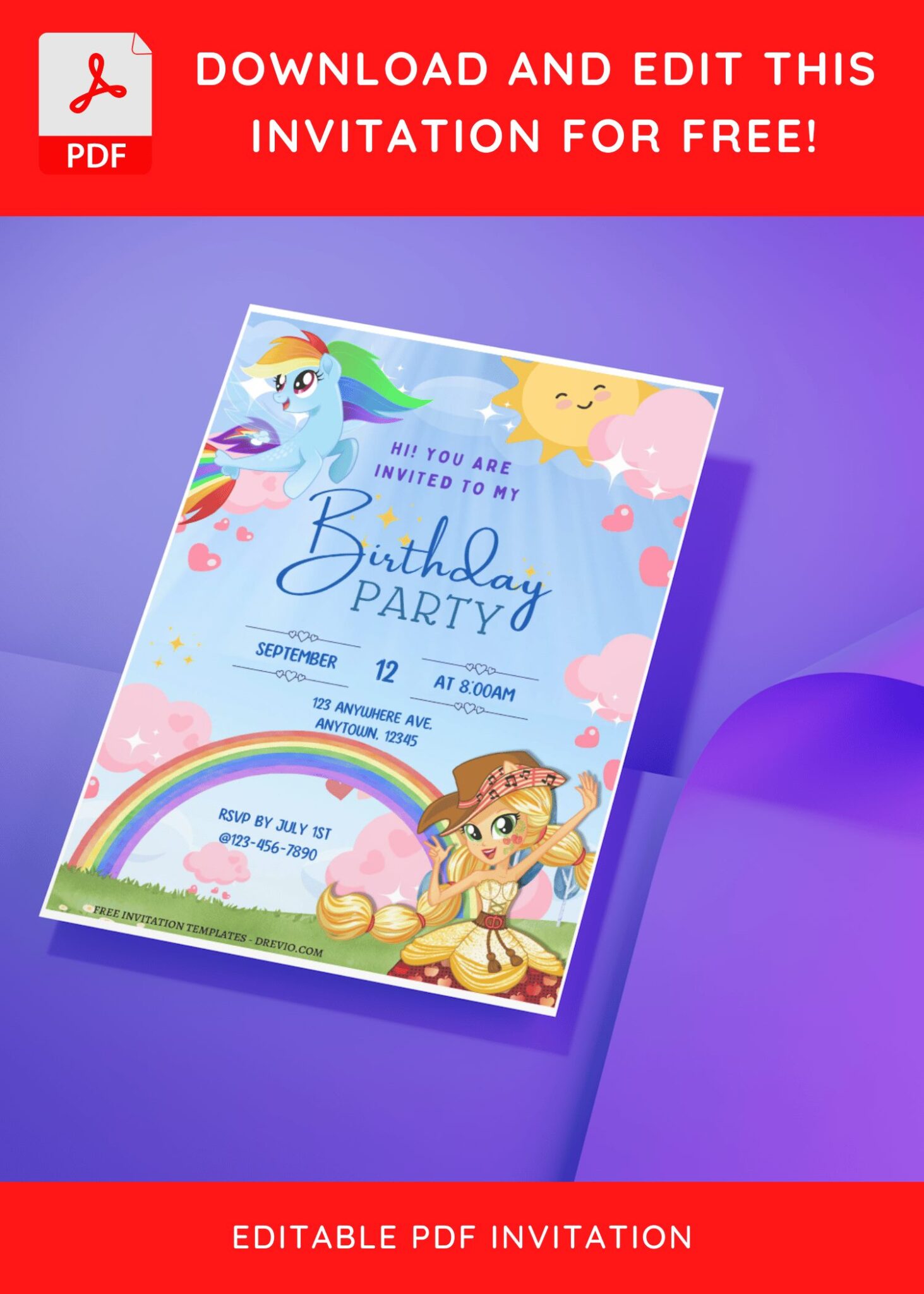 free-editable-pdf-magical-land-my-little-pony-birthday-invitation