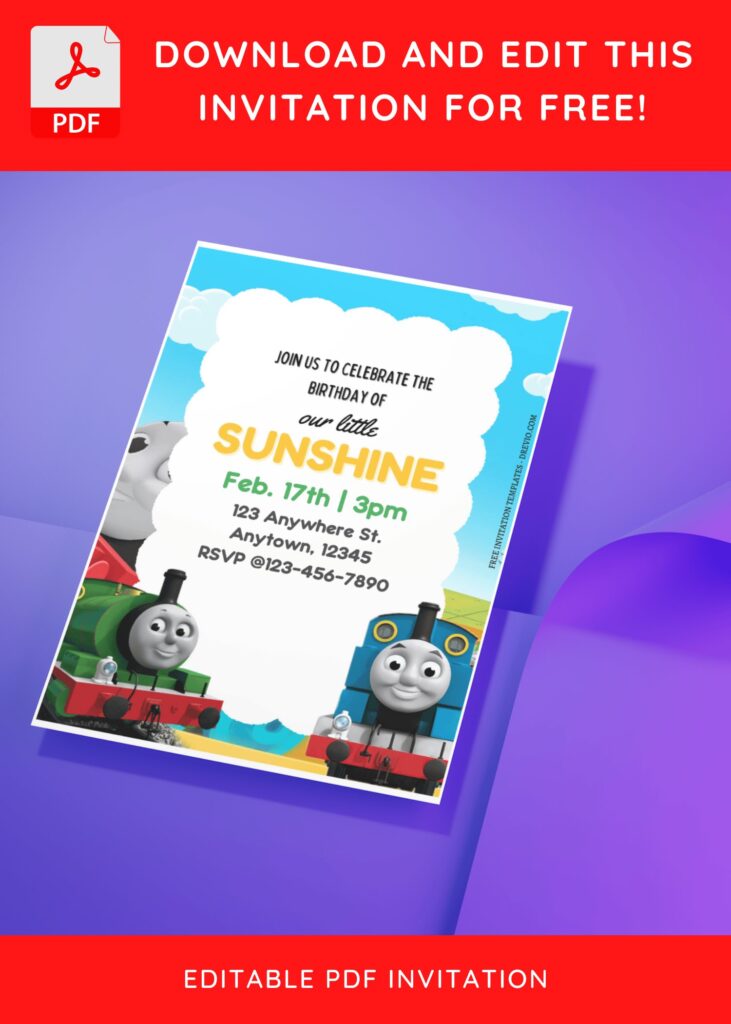 Invitation Template of (Free Editable PDF) Choo-Choo Thomas & Friends Birthday Invitation Templates 10