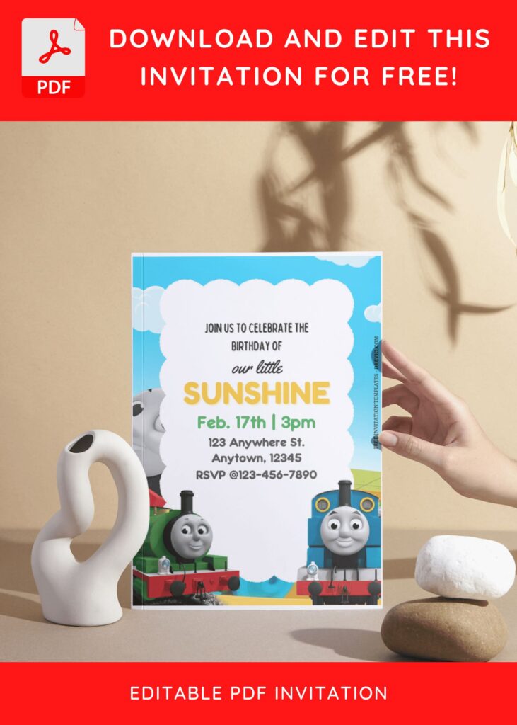 Invitation Template of (Free Editable PDF) Choo-Choo Thomas & Friends Birthday Invitation Templates 9