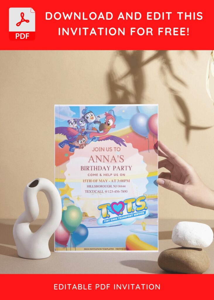 Invitation Template of (Free Editable PDF) Rollin' Into Fun Tiny Ones Transport Service Birthday Invitation Templates 5