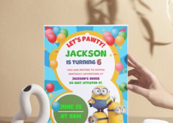 (Free Editable PDF) Joyful Minions Birthday Invitation Templates