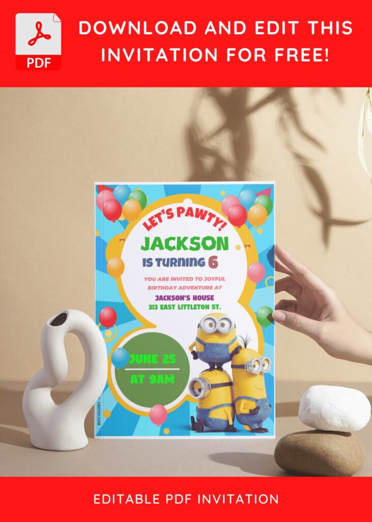 Invitation Template of (Free Editable PDF) Joyful Minions Birthday Invitation Templates 5