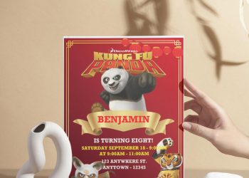 (Free Editable PDF) Furious Kung Fu Panda Birthday Invitation Templates