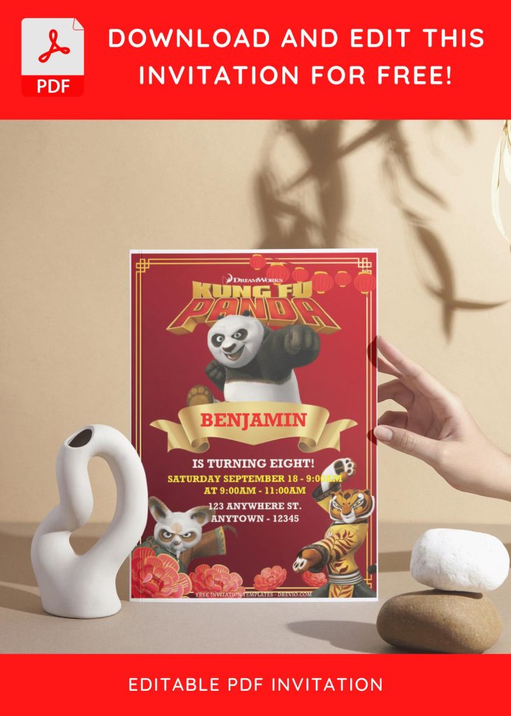 Invitation Template of (Free Editable PDF) Furious Kung Fu Panda Birthday Invitation Templates 5