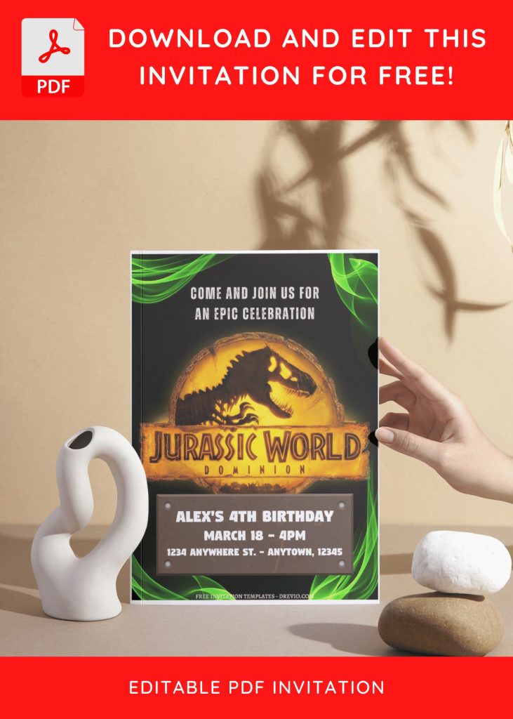 Invitation Template of (Free Editable PDF) Roaring Good Time Jurassic Birthday Invitation Templates 5