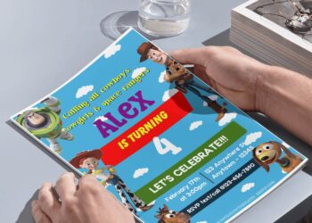 (Free Editable PDF) Party Time With Toy Story Birthday Invitation Templates