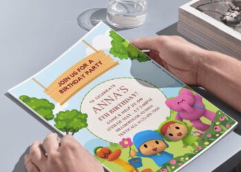 (Free Editable PDF) Joyful Pocoyo Birthday Invitation Templates H