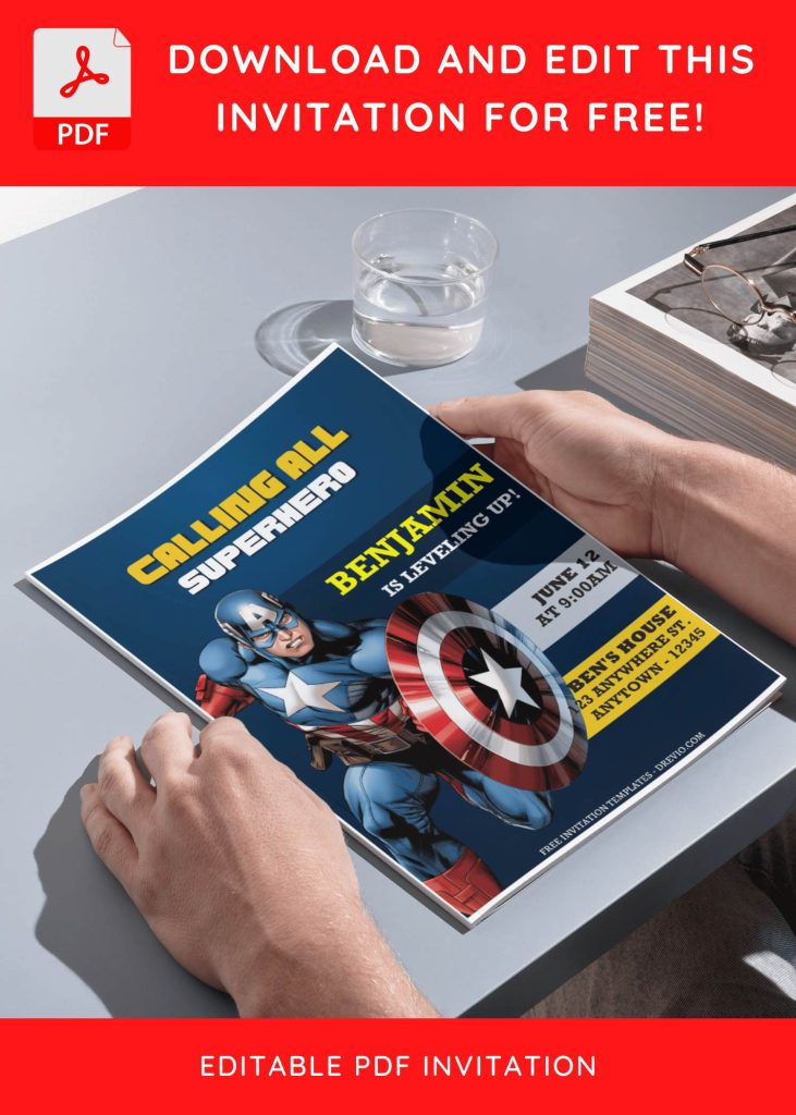 (Free Editable PDF) Calling All Superheroes Avengers Birthday Invitation Templates G