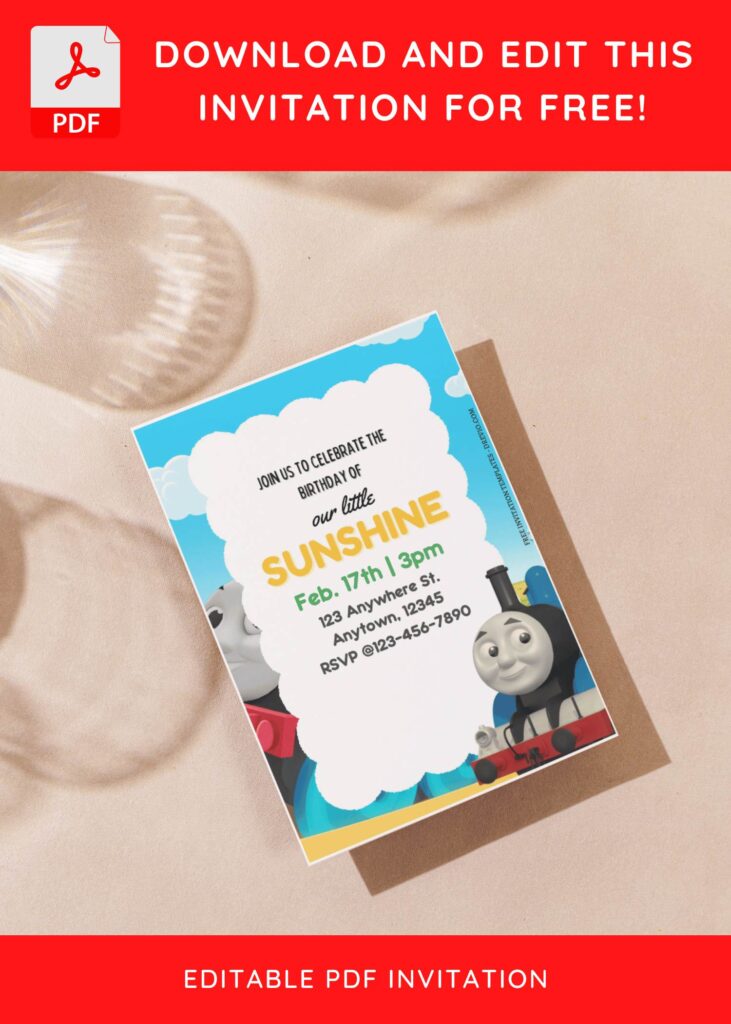 Invitation Template of (Free Editable PDF) Choo-Choo Thomas & Friends Birthday Invitation Templates 7