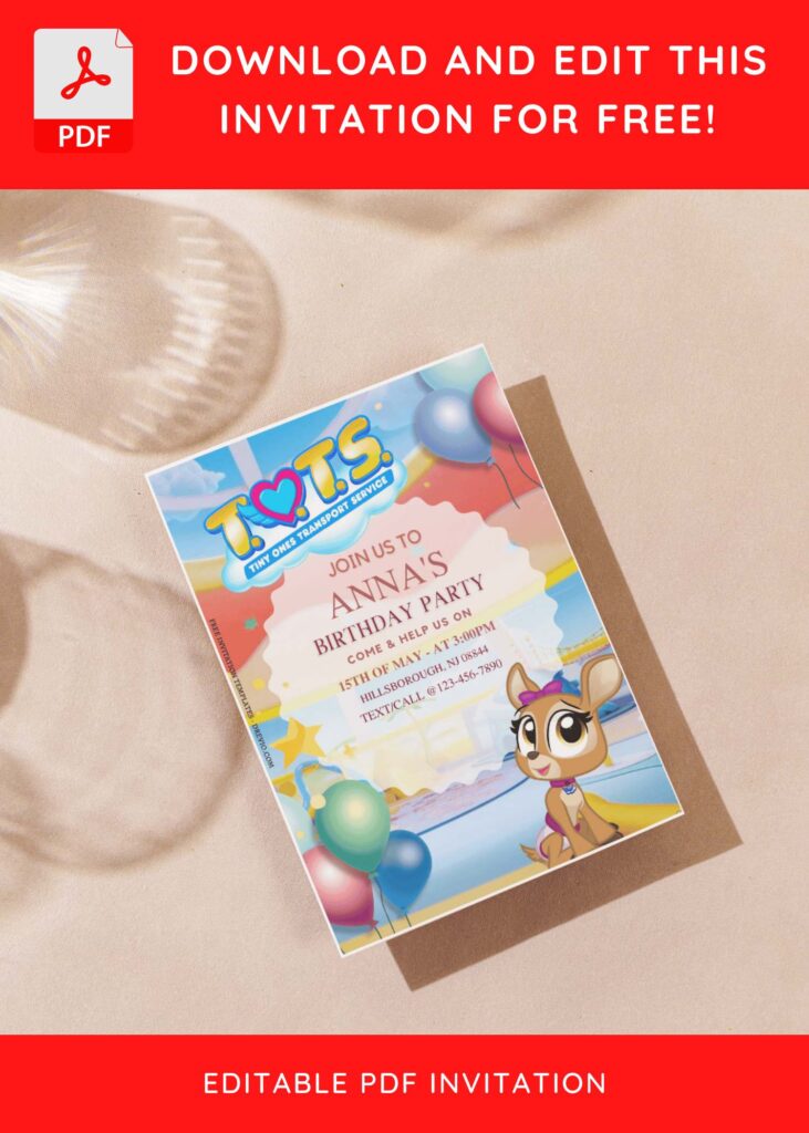 Invitation Template of (Free Editable PDF) Rollin' Into Fun Tiny Ones Transport Service Birthday Invitation Templates 4