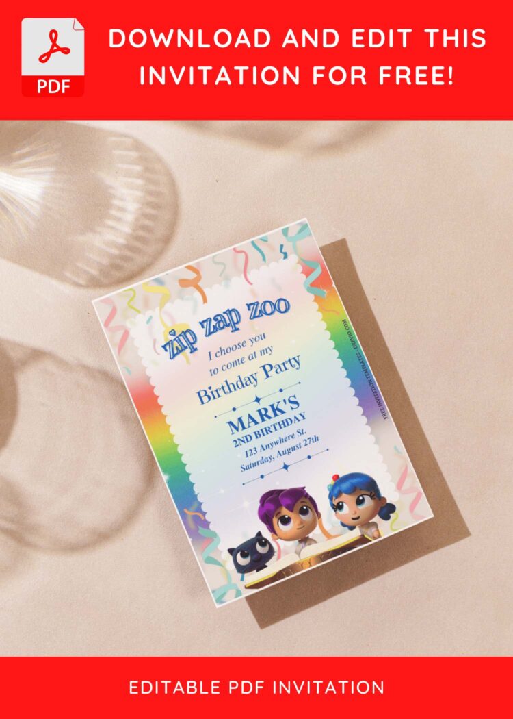 (Free Editable PDF) Magical True And Rainbow Kingdom Birthday ...