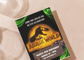 (Free Editable PDF) Roaring Good Time Jurassic Birthday Invitation Templates