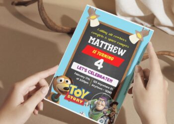 (Free Editable PDF) Playful Toy Story Birthday Invitation Templates