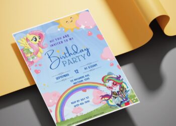 (Free Editable PDF) Magical Land My Little Pony Birthday Invitation Templates