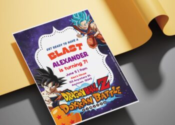 (Free Editable PDF) Awesome Dragon Ball Dokkan Battle Birthday Invitation Templates E