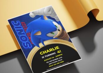 (Free Editable PDF) Spectacular Sonic The Hedgehog Birthday Invitation Templates with sonic the movie images