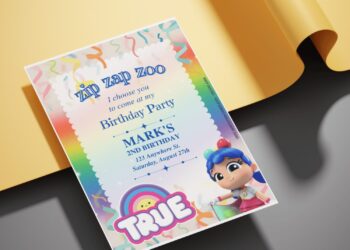 (Free Editable PDF) Magical True And Rainbow Kingdom Birthday Invitation Templates